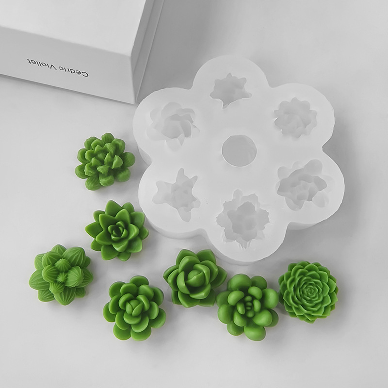 Soap Making Essentials - 7 In1 Succulent Cactus Silicone Mold,