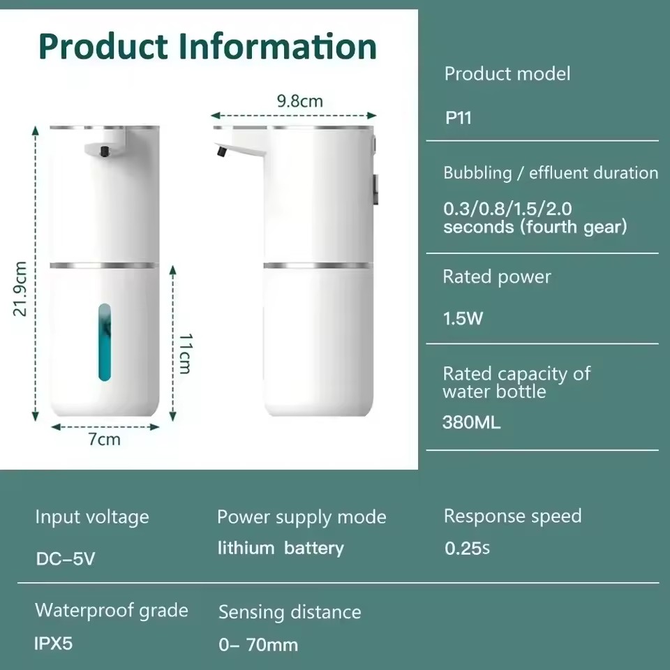 Soap Making Foam - 380mL Touchless Foam Soap Dispenser, USB