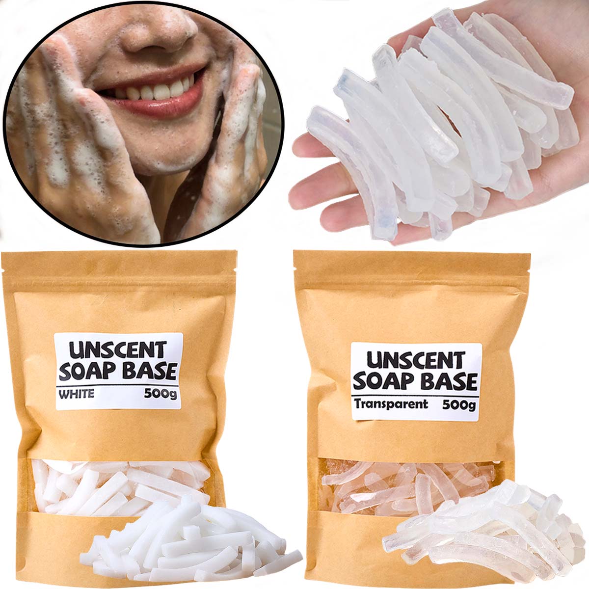 Soap Making Foam - 500g Transparent White Color Soap Base