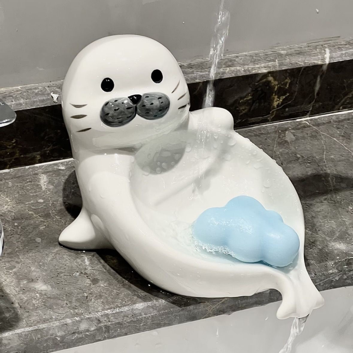 Cute cartoon seal ceramic soap - огляд і ціна Soap Making Box
