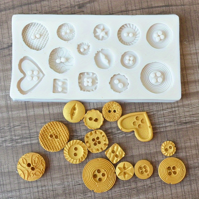 Buttons Shape Silicone Mold Si - огляд і ціна Soap Making Material