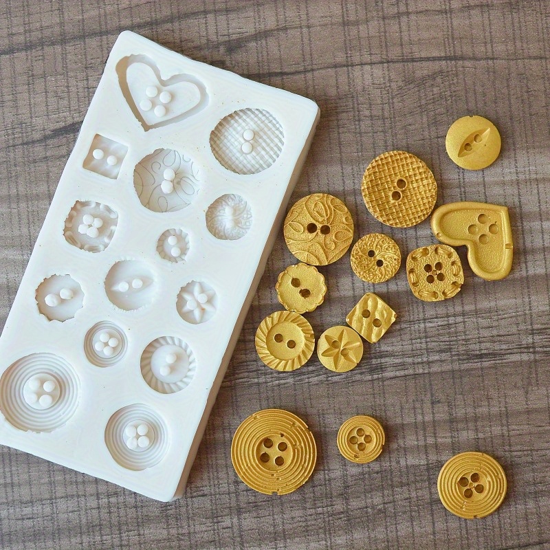 Buttons Shape Silicone Mold Si - огляд і ціна Soap Making Material