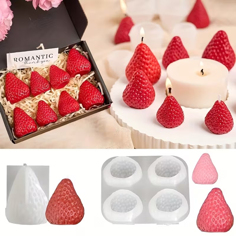 Strawberry Silicone Candle Mol - огляд і ціна Soap Making Gifts