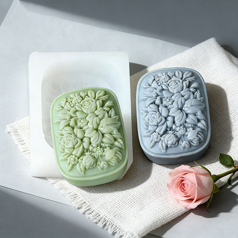 Square Floral Silicone Soap Mo - огляд і ціна Soap Making Gifts