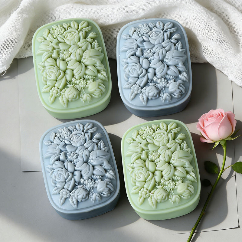 Square Floral Silicone Soap Mo - огляд і ціна Soap Making Gifts