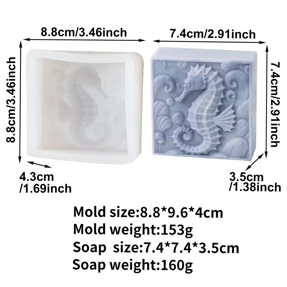3D Seahorse Silicone Soap Mold - огляд і ціна Soap Making Gifts